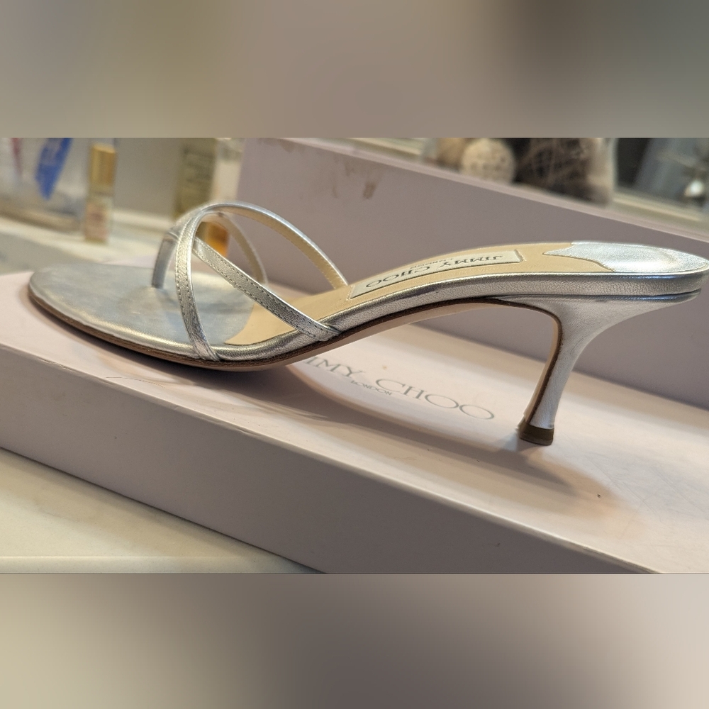 Jimmy Choo Silver Strappy Heels